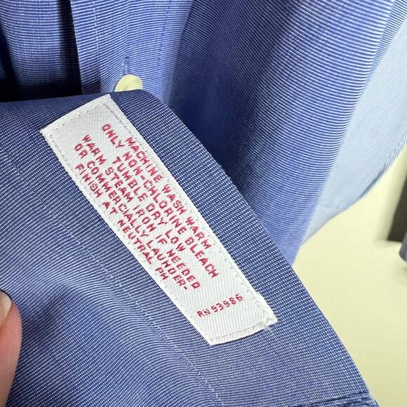 2 Brooks Brothers Original Polo Dress Shirt 15.5 Mens Button Up Blue Preppy Work - Picture 7 of 10
